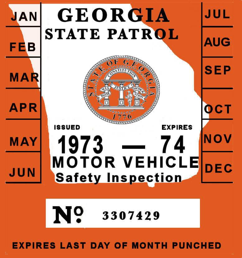 1973 Georgia Inspection Sticker